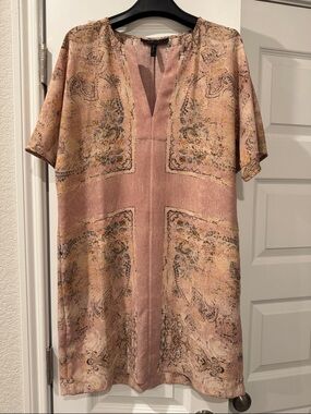 BCBGMaxAzria Blush Pink Patterned Dress with Pockets